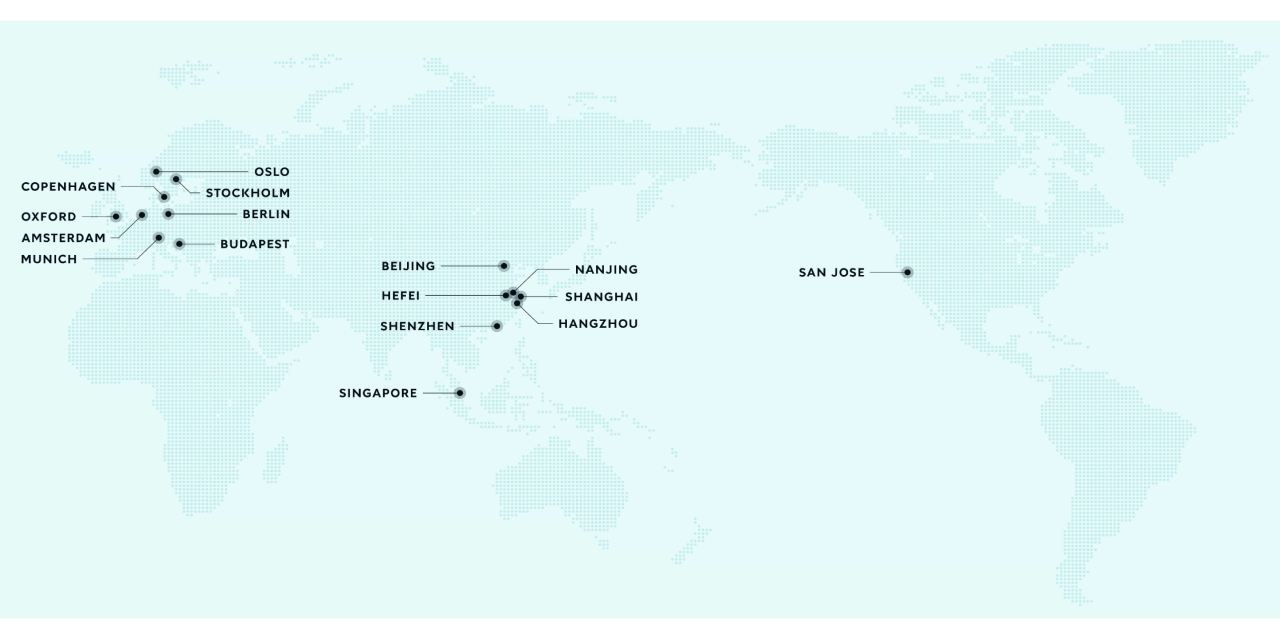 מפת עולם עם ערים מרכזיות עבור NIO Grid system